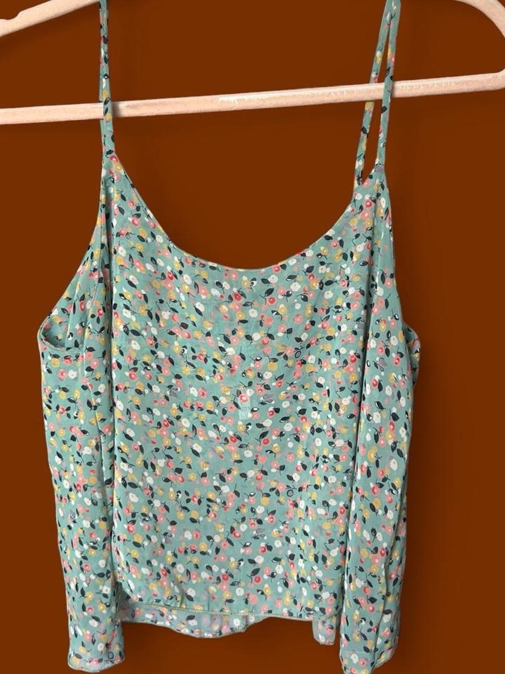 Michele Aqua Floral Spaghetti Strap Camisole